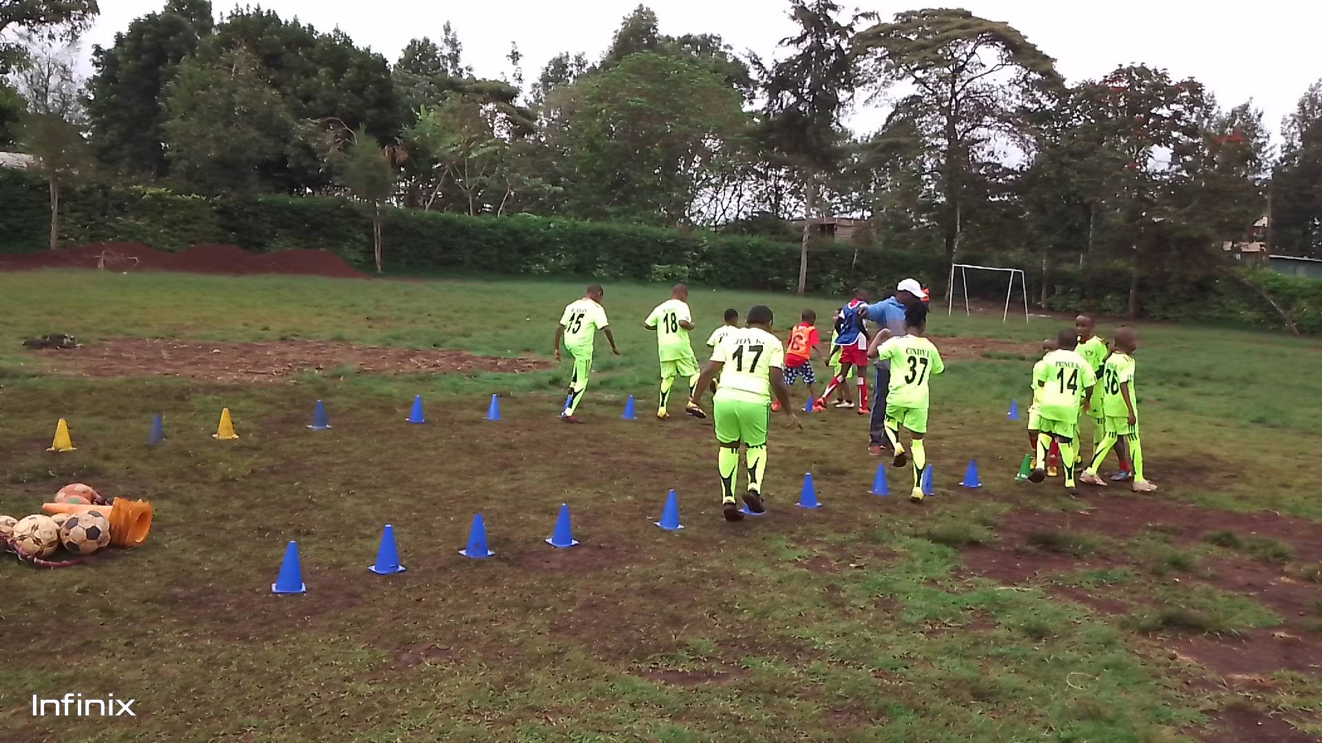 Training session with Ustadi soccer academy fitness program